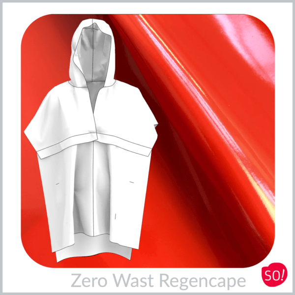 Beschichteter Stoff rot-orange für das "Zero Waste Nähen" Regencape
