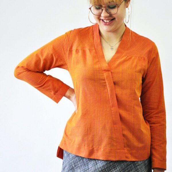 Schnittmuster Bluse Carla | Wickelblusen Schnittmuster | Bluse mit kurzen und langen Ärmeln – Bild 4