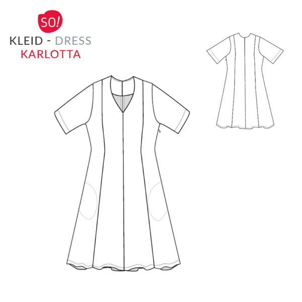 Schnittmuster Kleid Karlotta, kurzärmlig
