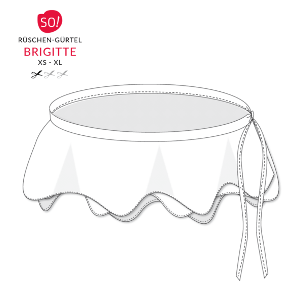 Schnittmuster Rüschen-Gürtel Brigitte | Volant Schnittmuster | vielseitiges Accessoires Schnittmuster – Bild 2