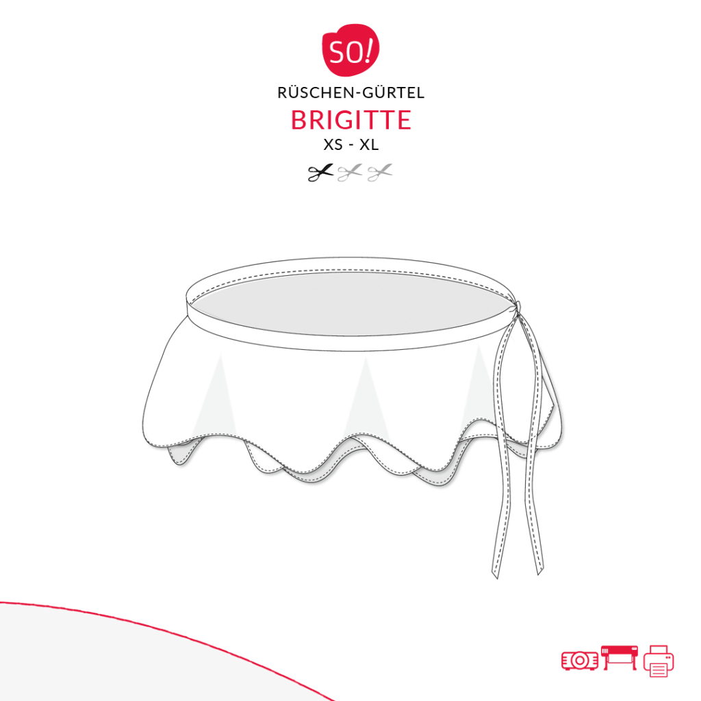 Schnittmuster Rüschen-Gürtel Brigitte