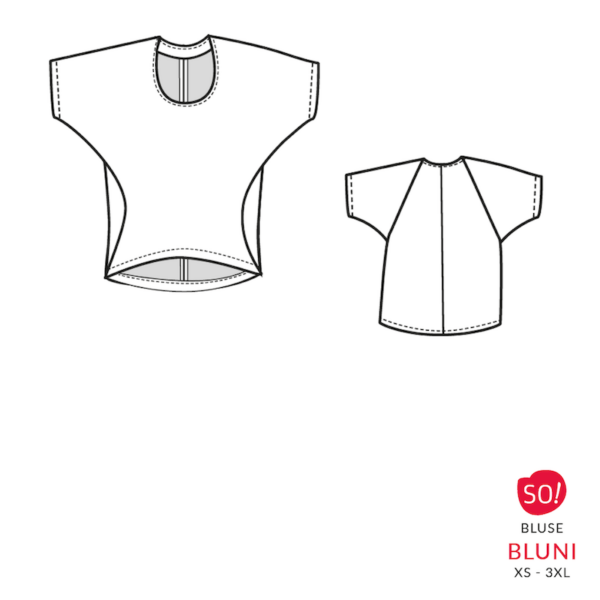 Kleider-Blusen Schnittmuster Bluni | Kleider Schnittmuster | Blusen Schnittmuster | Raglanärmel und asymetrischer Saum – Bild 2