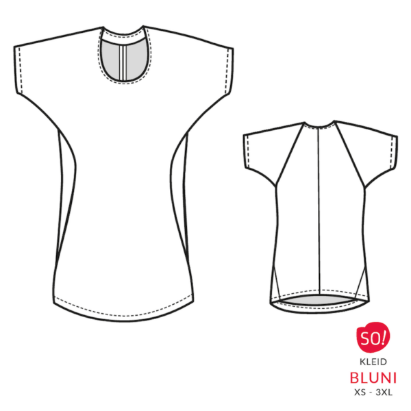 Kleider-Blusen Schnittmuster Bluni | Kleider Schnittmuster | Blusen Schnittmuster | Raglanärmel und asymetrischer Saum – Bild 5