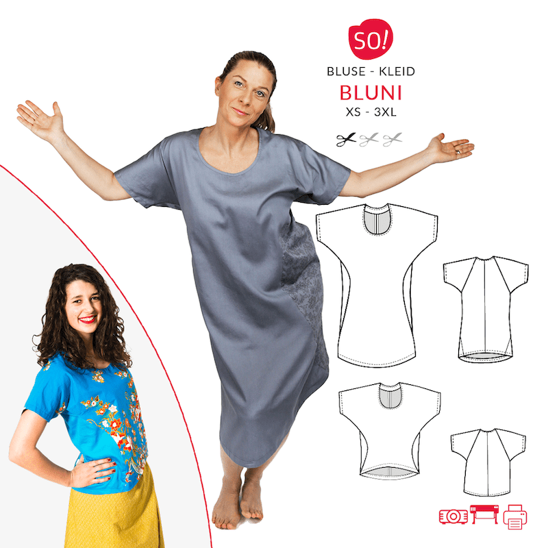 Kleider-Blusen Schnittmuster Bluni