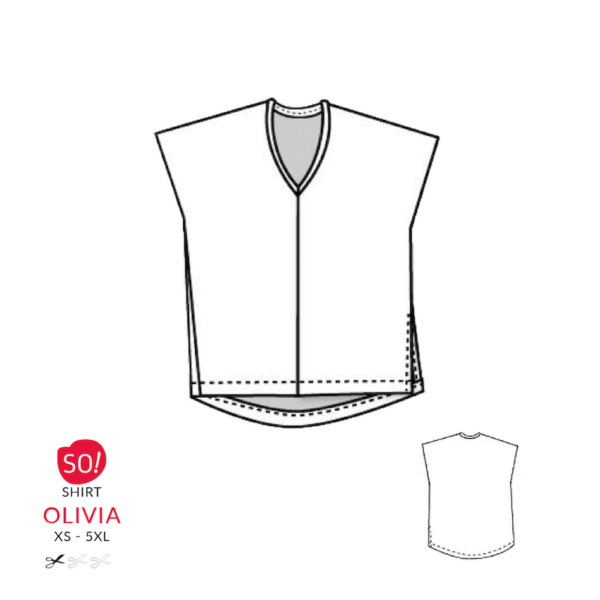 Schnittmuster Shirt Olivia | Shirt mit zwei Ärmel längen | Schnittmuster Pullunder – Bild 2
